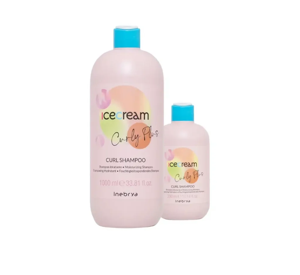 Хидратиращ шампоан за къдрава коса Inebrya Curly Plus. Дефинира къдриците, намалява фриз ефекта и придава мекота и блясък.