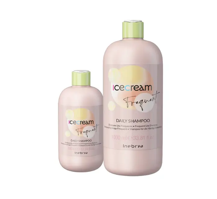 Ежедневен шампоан - Inebrya Ice Cream Frequent в опаковки от 300 и 1000 милилитра.
